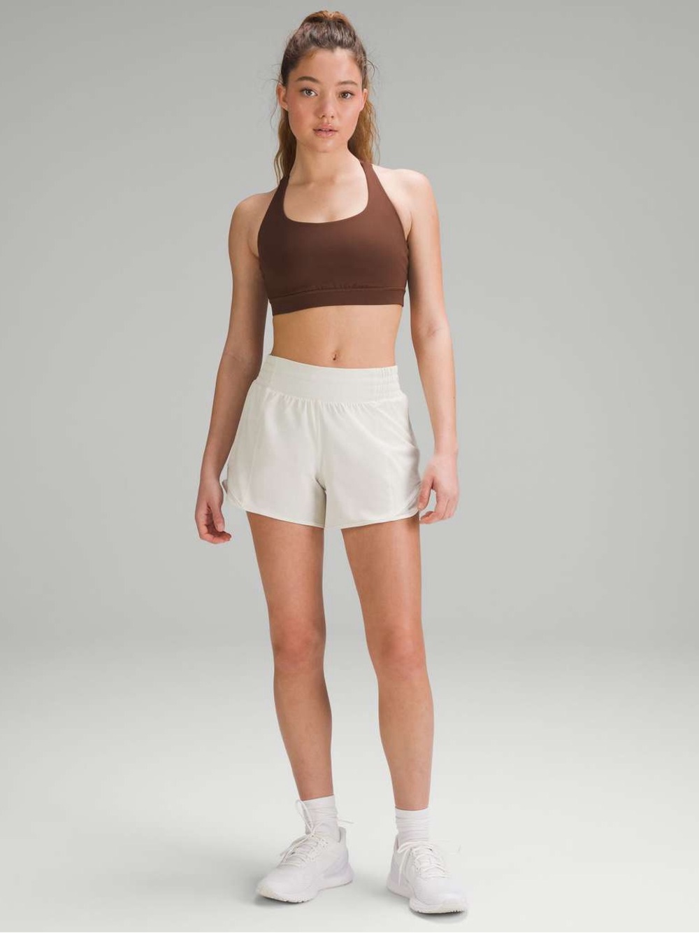 Lululemon Hotty Hot High-Rise Lined Short 4" in bone